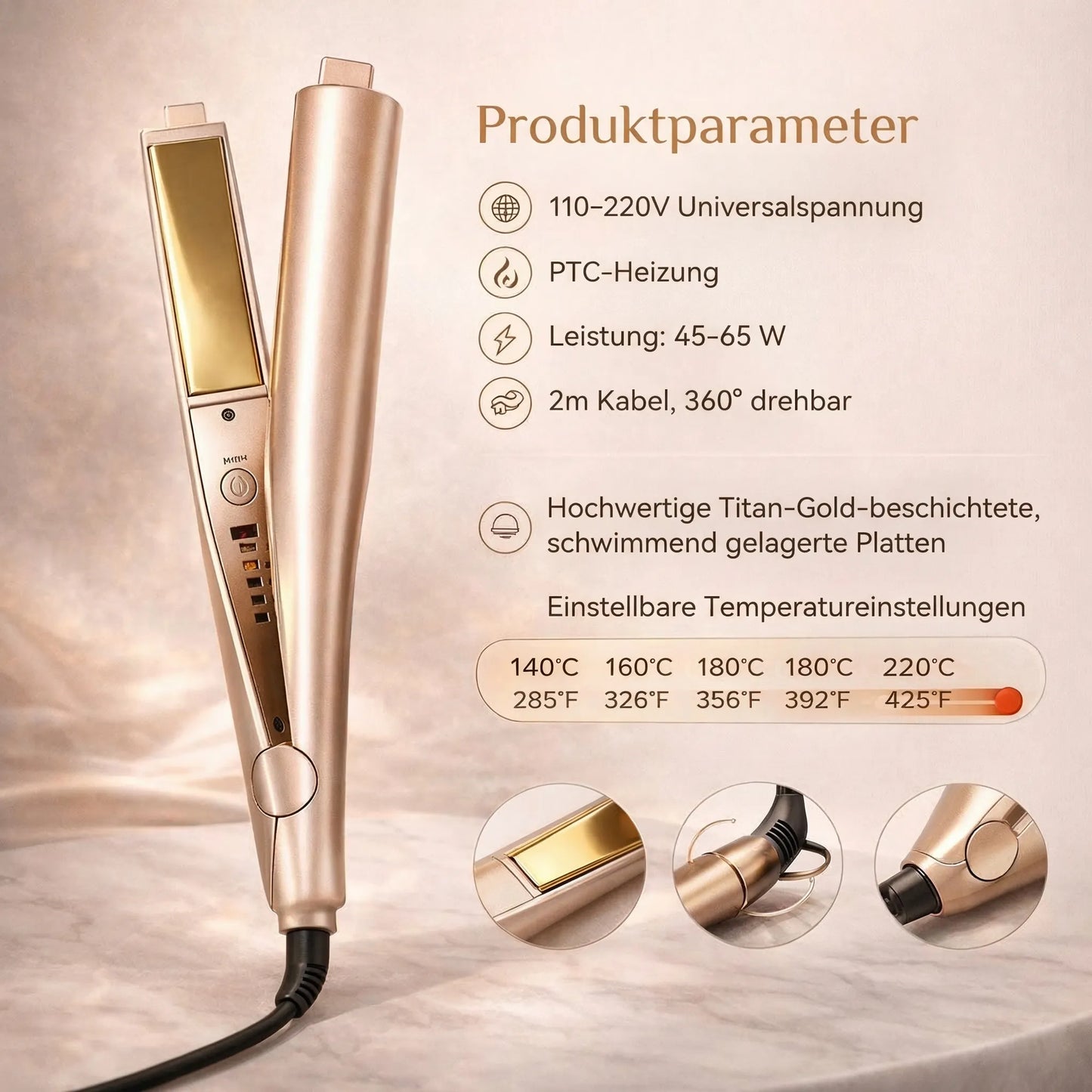 Curling Stab für Locken, Heißluftbürste, Wellen Eisen
