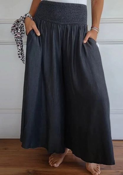 Damenhose Elastischer Bund Weites Bein Komfort