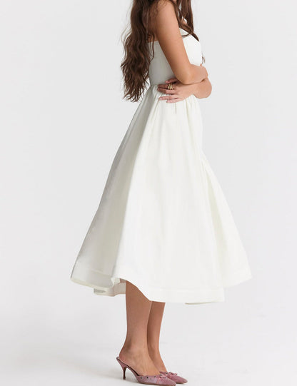 Elegantes Damen Strapless Midi-Kleid
