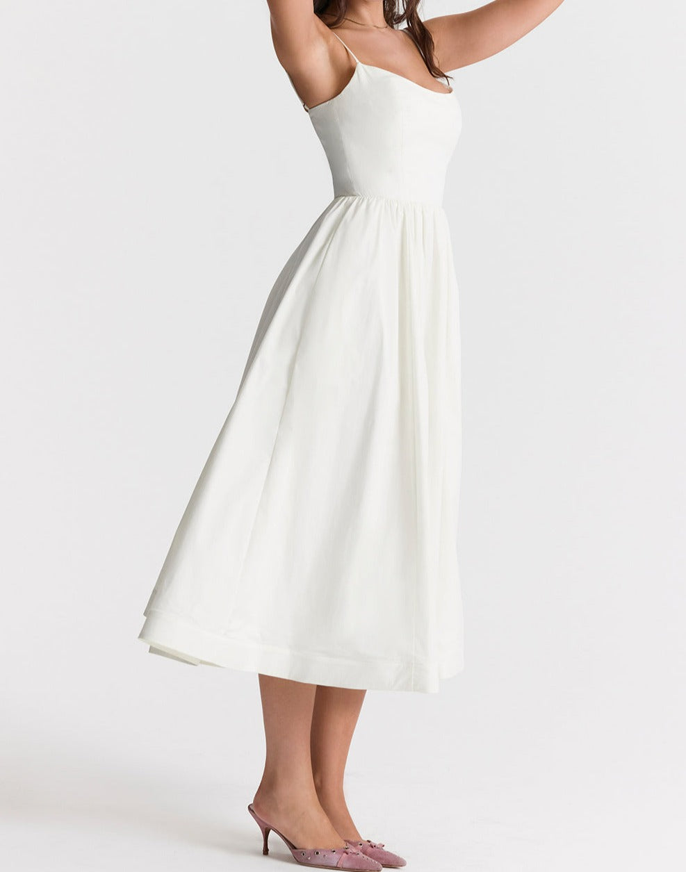 Elegantes Damen Strapless Midi-Kleid
