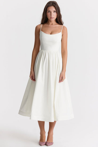 Elegantes Damen Strapless Midi-Kleid