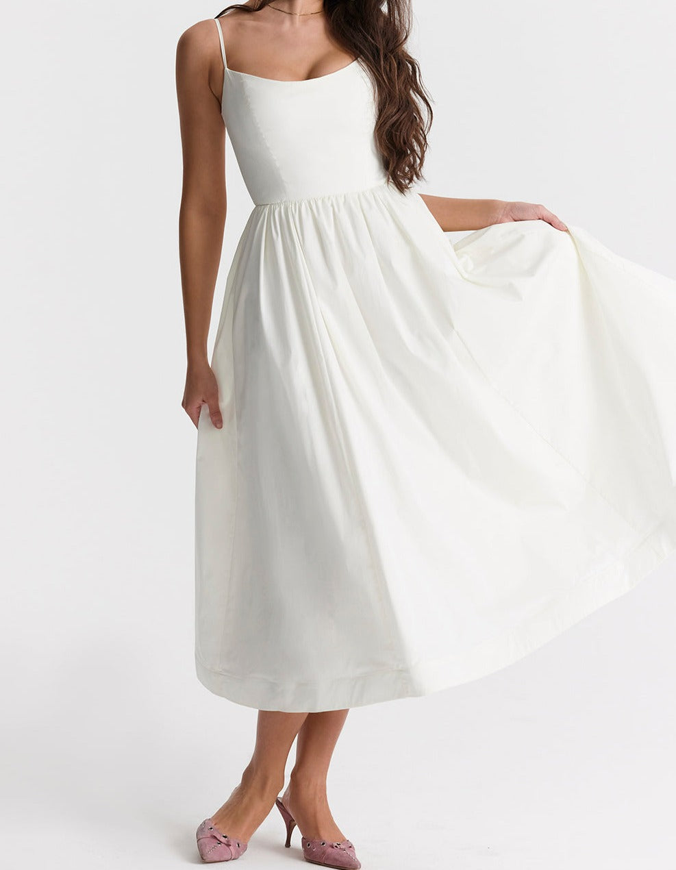 Elegantes Damen Strapless Midi-Kleid