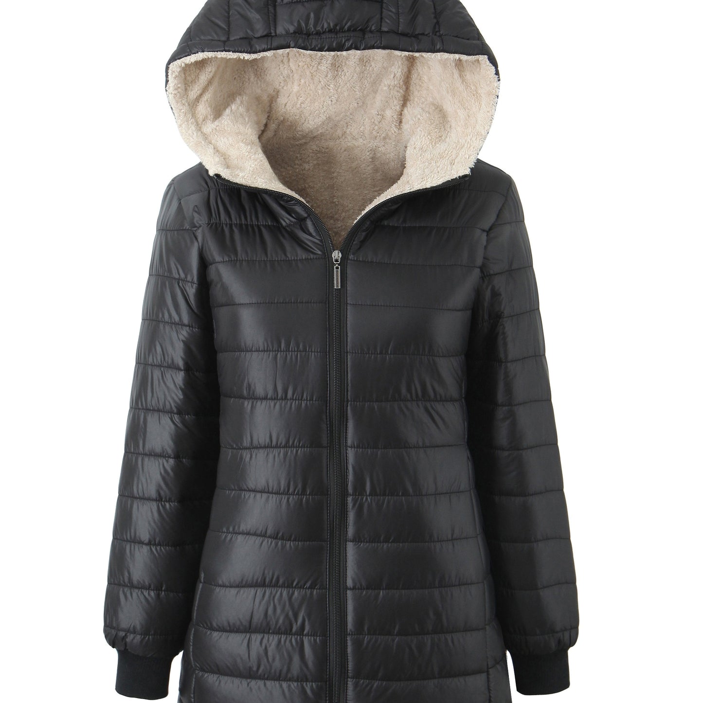 Damen Steppjacke mit Kapuze Fleece
