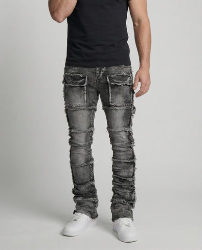 Herren Slimfit Jeans Cargotaschen