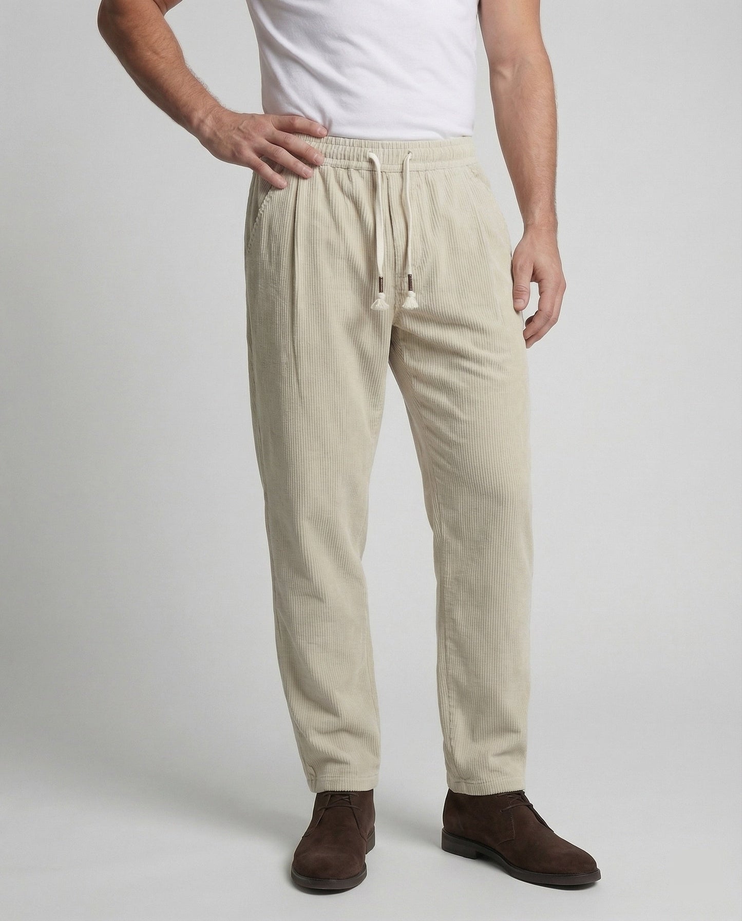 Herren Cordhose Weite Passform Hohe Leibhöhe