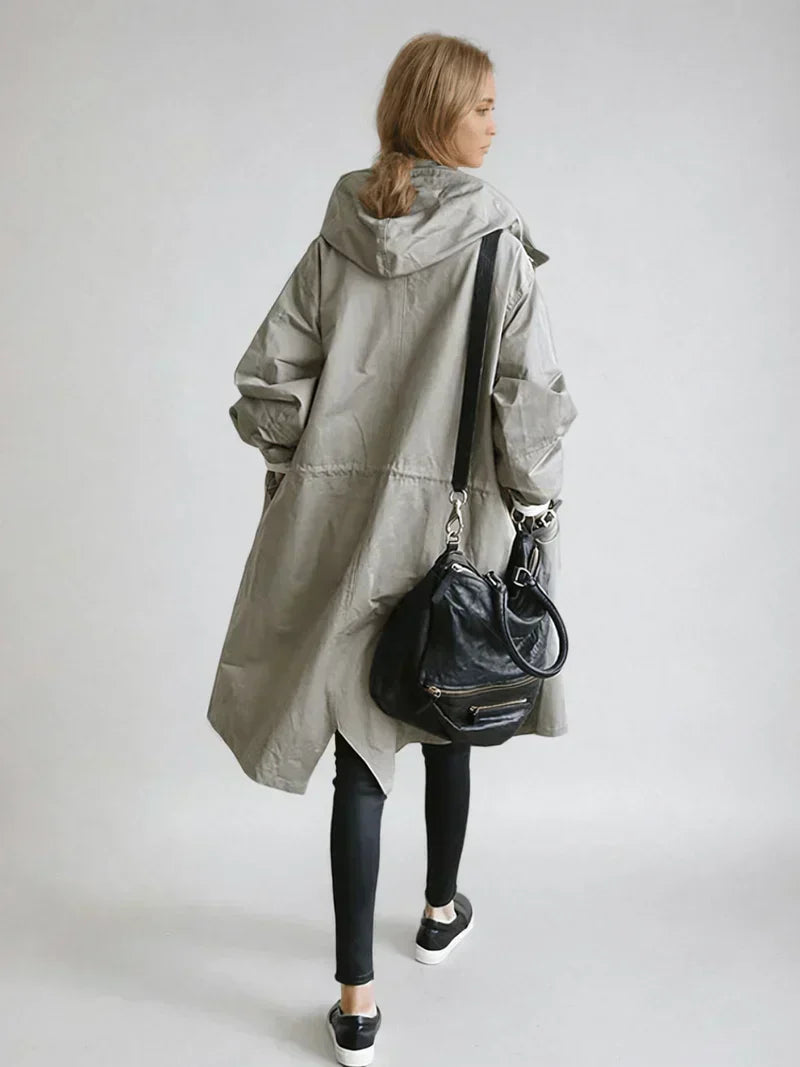 Damen Mantel Lang Leder