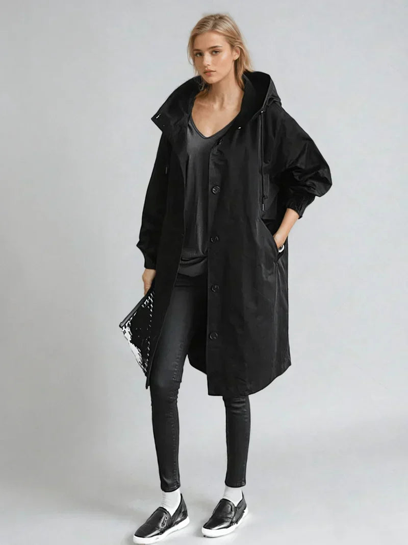 Damen Mantel Lang Leder