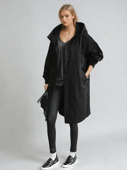 Damen Mantel Lang Leder