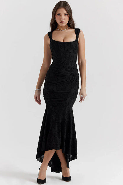 Spitzen-Abendkleid Schulterfrei Figurbetonter Schnitt