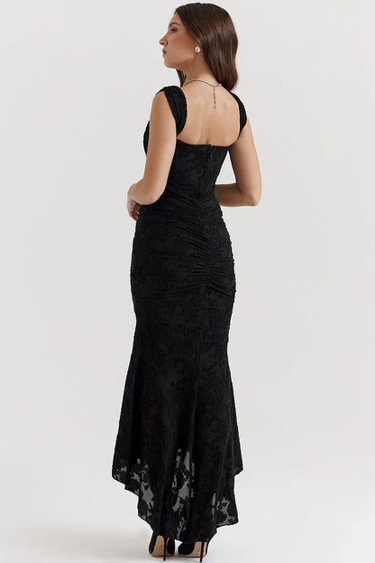 Spitzen-Abendkleid Schulterfrei Figurbetonter Schnitt