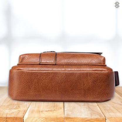 Damen Leder Schultertasche Reißverschluss Verstellbar