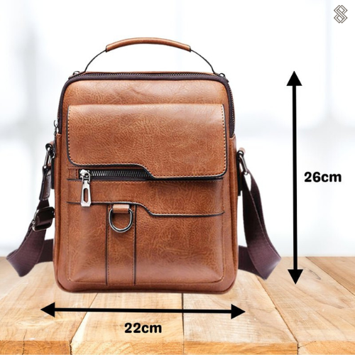 Damen Leder Schultertasche Reißverschluss Verstellbar