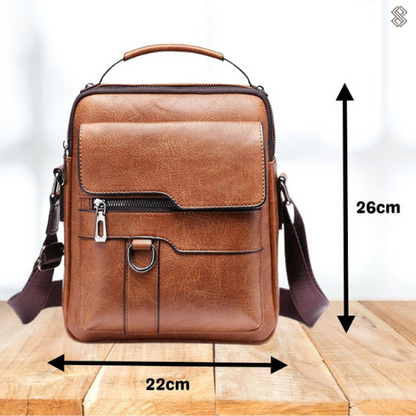 Damen Leder Schultertasche Reißverschluss Verstellbar
