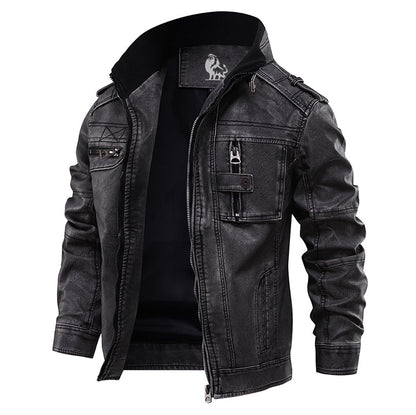 Lederjacke Herren Bonanza Ledermantel Schwarz - Norvielle