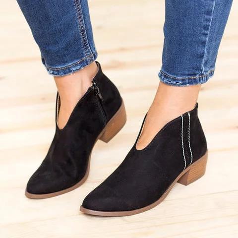 Damen Stiefeletten V-Ausschnitt