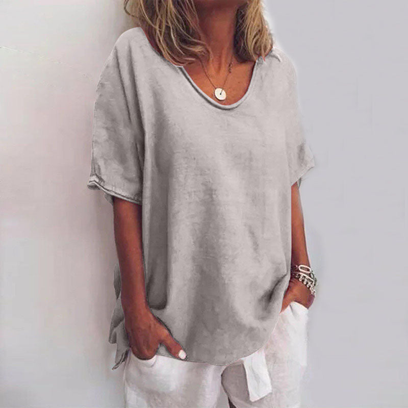Damen T-Shirt Kurzarm Lässig Lockere Passform - Norvielle