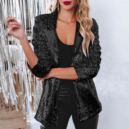 Norvielle Damen Blazer Pailletten