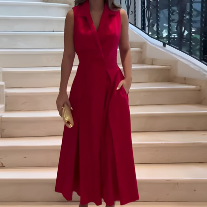 Diola Damenkleid V-Ausschnitt Stoff