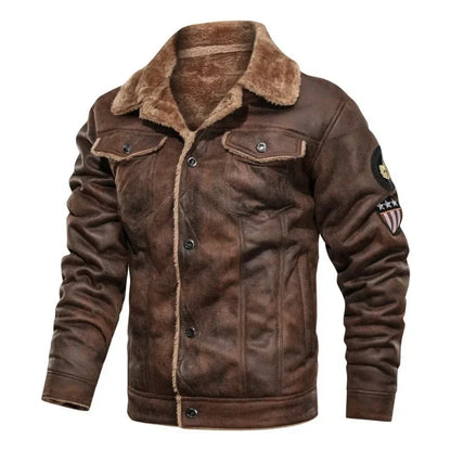 Fleece Lederjacke Damen Warm