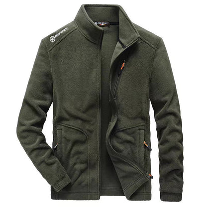 Herren Jacke Stehkragen Reißverschlusstaschen