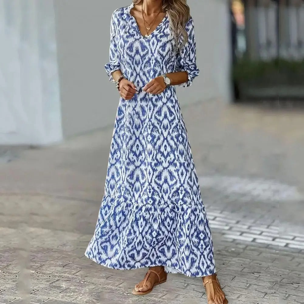 Damen Elegantes Maxi-Kleid Mit Schnittdetails Sommer - Norvielle