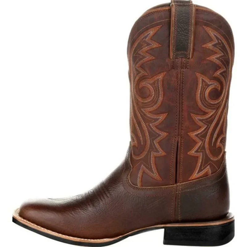 Herren Cowboy-Stiefel Westernstil Leder