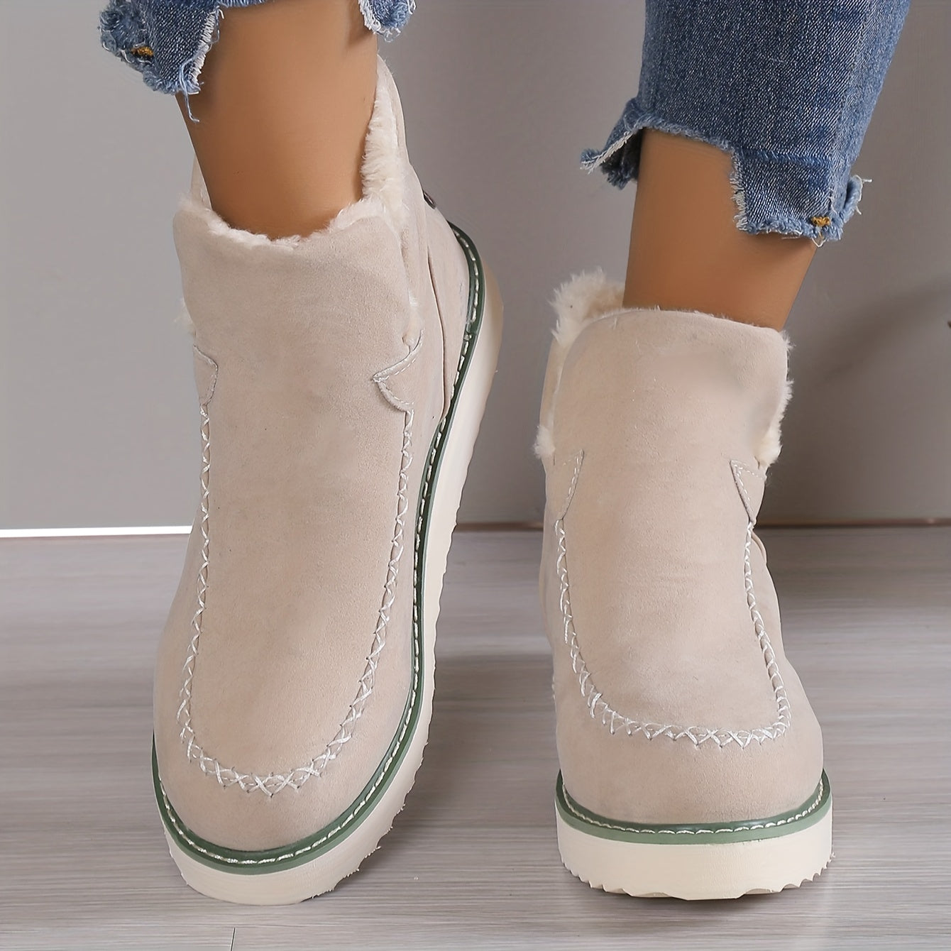 Damen Stiefeletten Warm Gefüttert