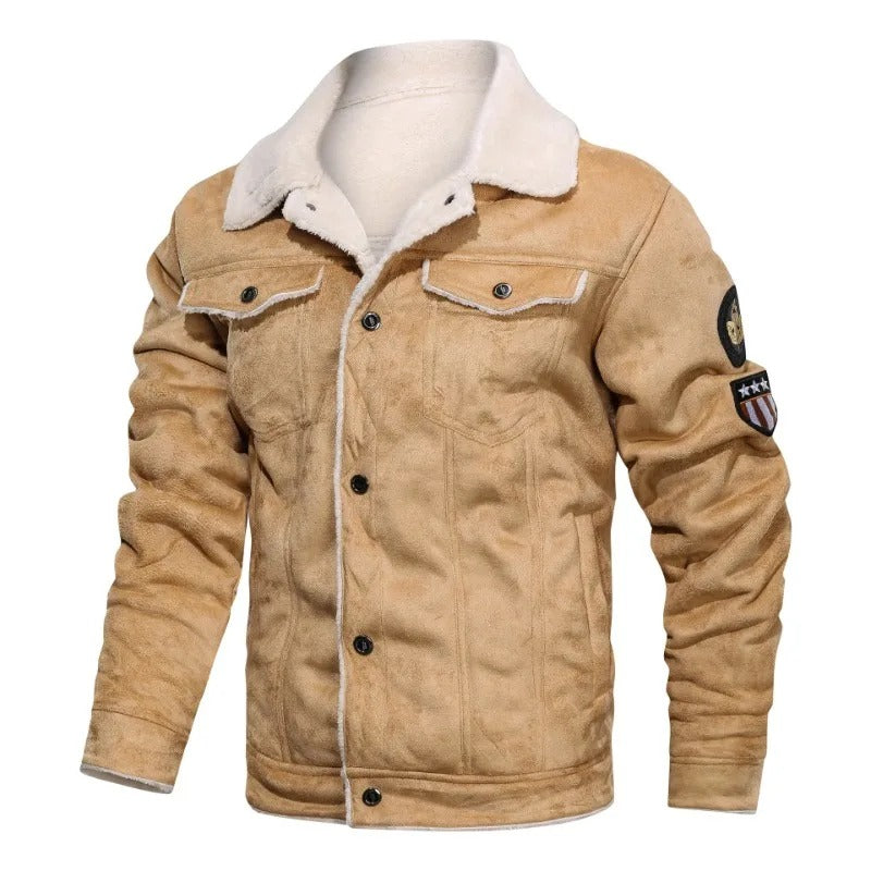 Fleece Lederjacke Damen Warm