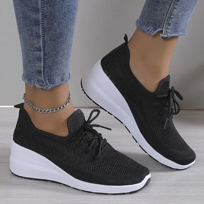 Damen Sneaker Atmungsaktives Mesh Plateau Bequem