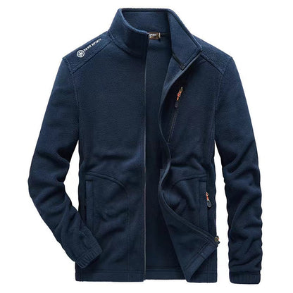Herren Jacke Stehkragen Reißverschlusstaschen