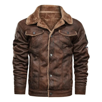 Fleece Lederjacke Damen Warm