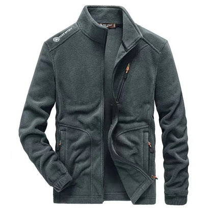 Herren Jacke Stehkragen Reißverschlusstaschen