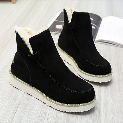 Damen Stiefeletten Warm Gefüttert Schwarz - Norvielle