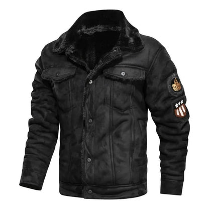 Fleece Lederjacke Damen Warm