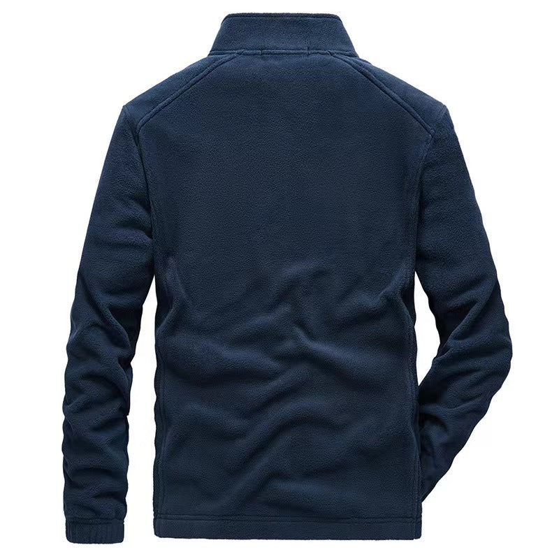 Herren Jacke Stehkragen Reißverschlusstaschen