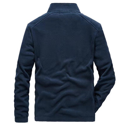 Herren Jacke Stehkragen Reißverschlusstaschen