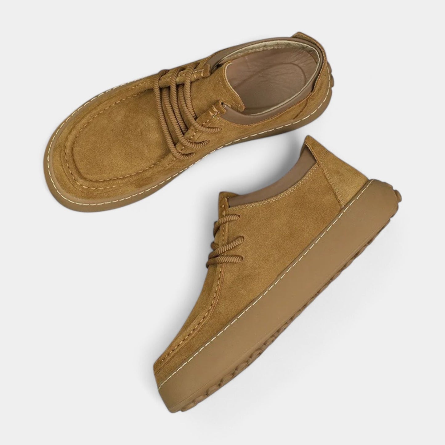 Herren Freizeitschuhe Wildlederimitat Schnürung