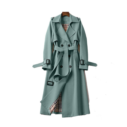 Damen Trenchcoat Baumwollmischung Strukturiert Doppelt geknöpft Mit