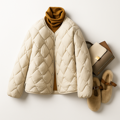 Damen Pufferjacke Warm Leicht Gesteppt