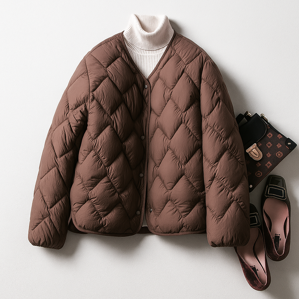 Damen Pufferjacke Warm Leicht Gesteppt