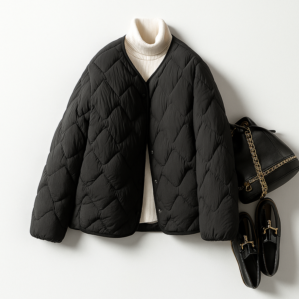 Damen Pufferjacke Warm Leicht Gesteppt