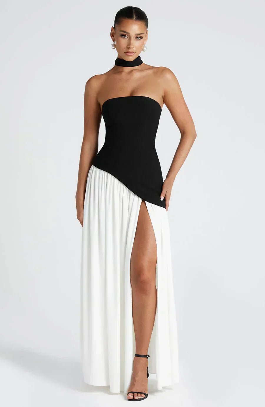 Damen Asymmetrisches Maxi-Kleid Hochzeitsgast