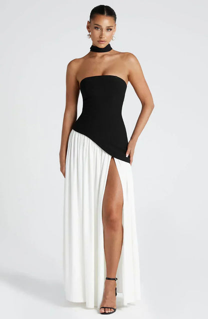 Damen Asymmetrisches Maxi-Kleid Hochzeitsgast