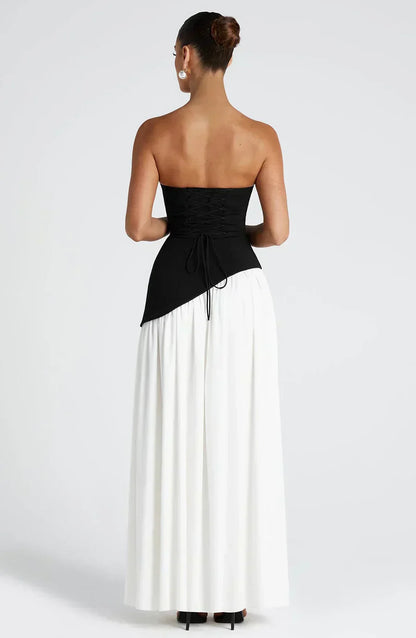 Damen Asymmetrisches Maxi-Kleid Hochzeitsgast