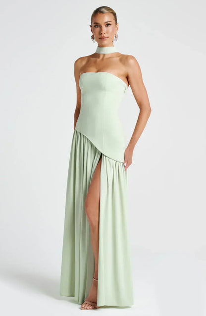 Damen Asymmetrisches Maxi-Kleid Hochzeitsgast