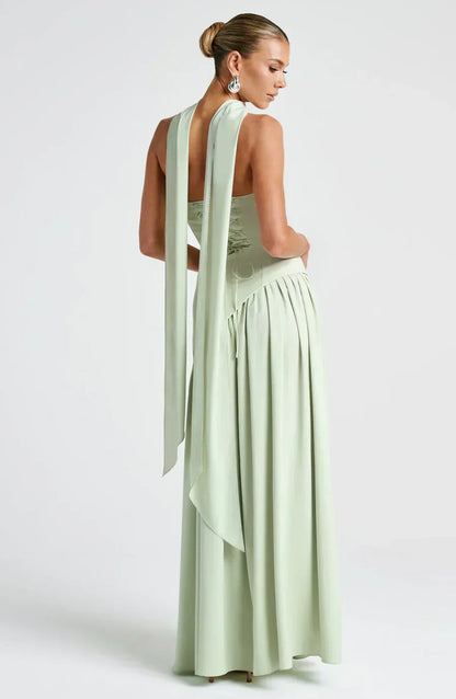 Damen Asymmetrisches Maxi-Kleid Hochzeitsgast