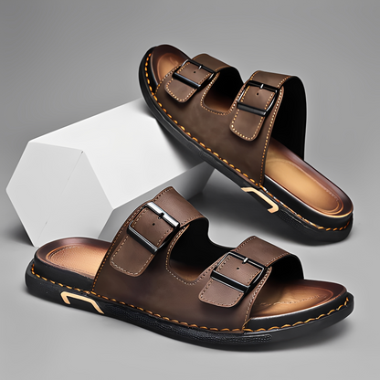 Marcello Herren Sandalen Zweiriemen Leder