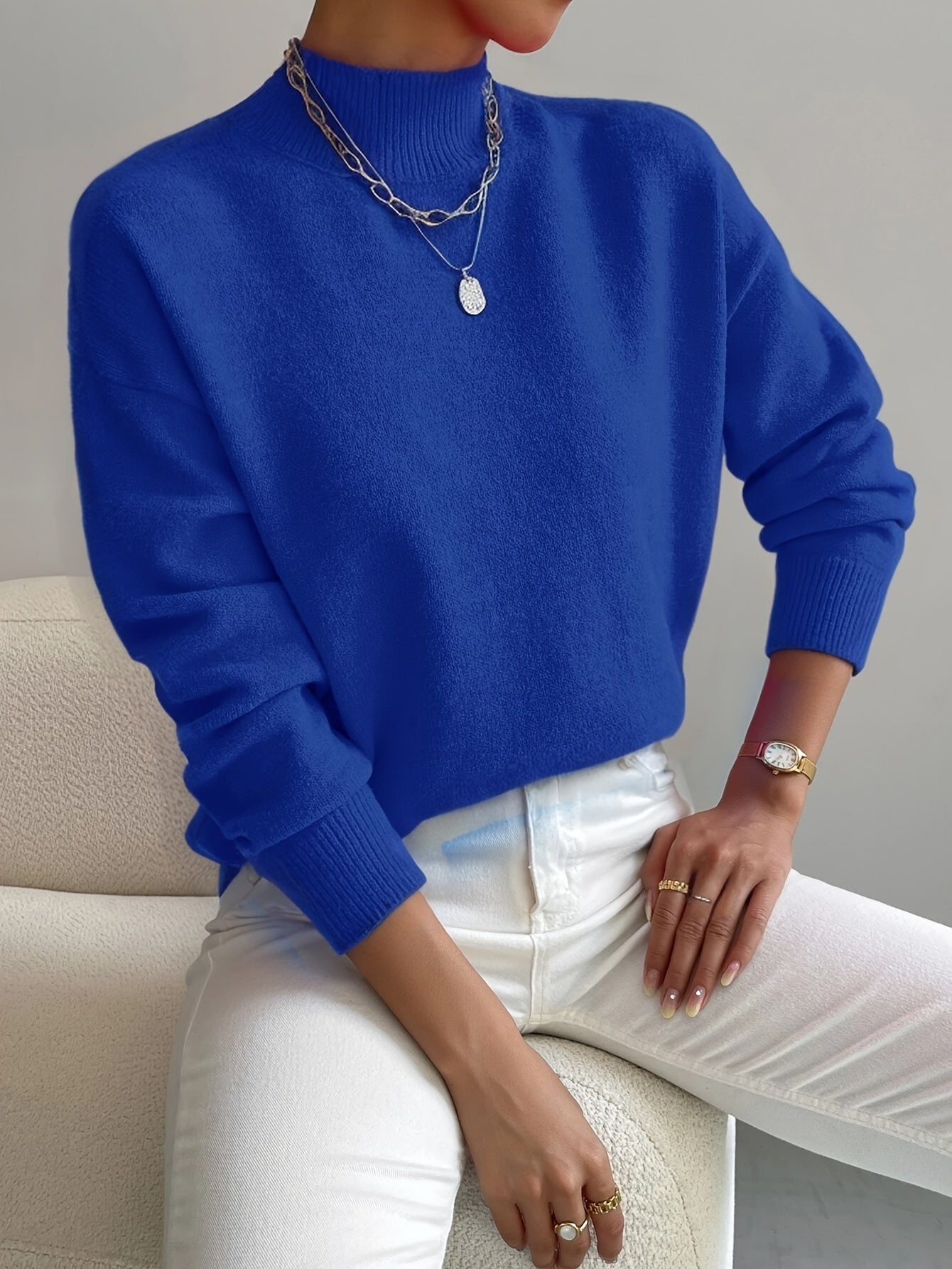 Gisela Damen Rollkragenpullover Elegantes Design Bequem