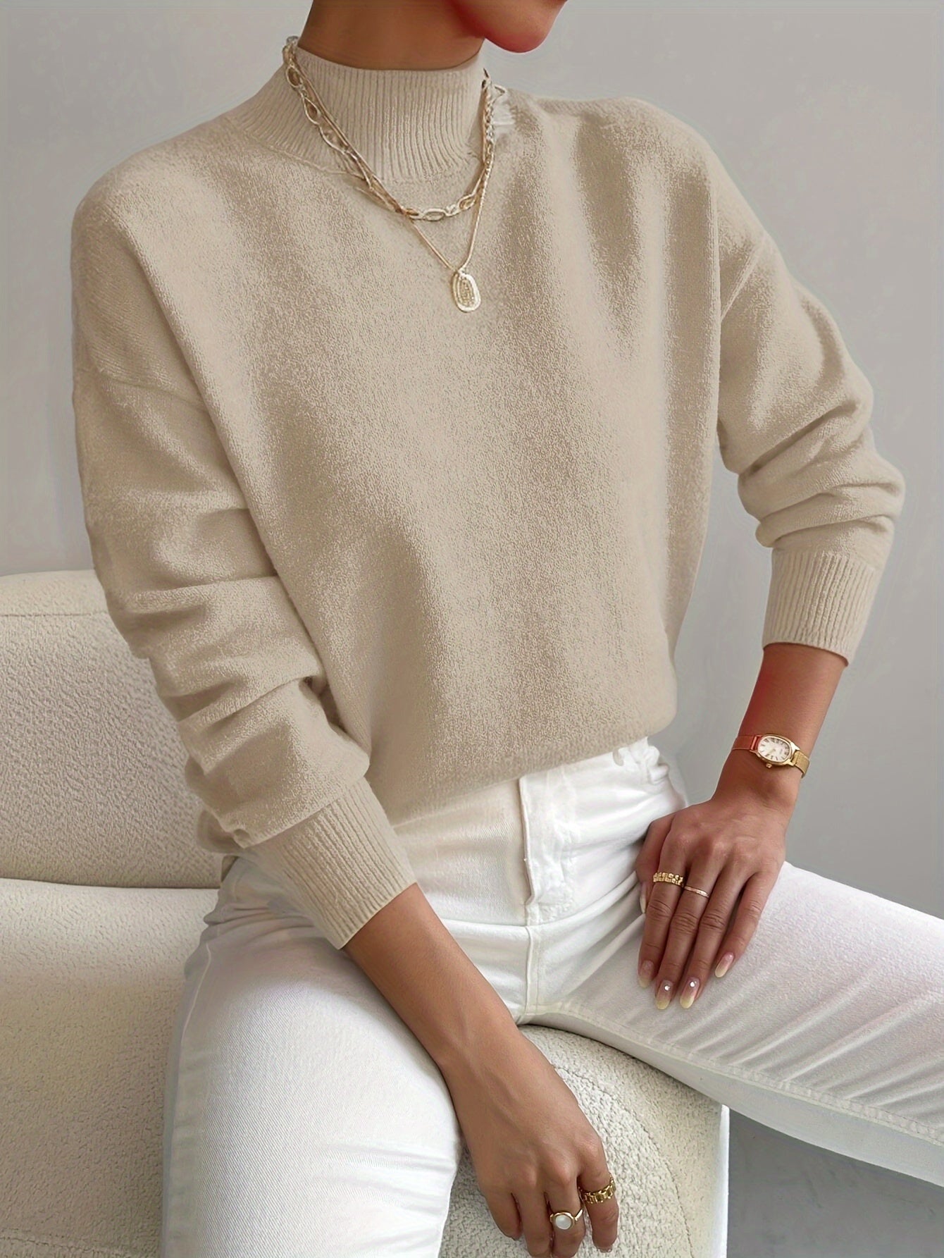 Gisela Damen Rollkragenpullover Elegantes Design Bequem