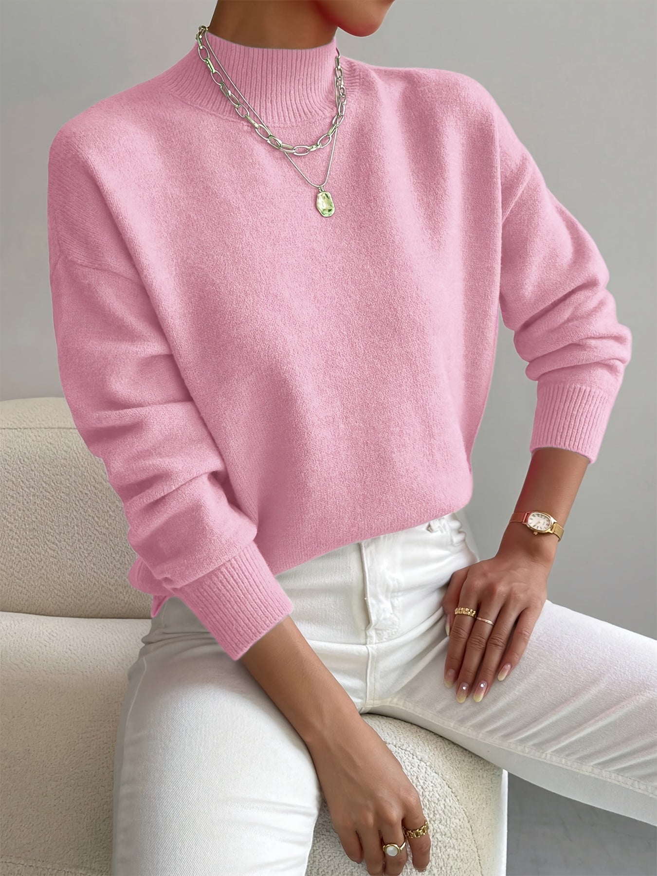 Gisela Damen Rollkragenpullover Elegantes Design Bequem